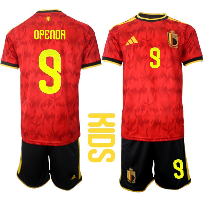 Youth 2026 World Cup National Team Belgium home red #9 Soccer Jersey